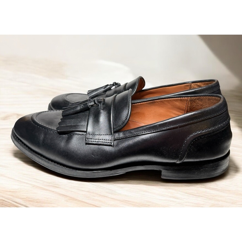 Allen Edmonds Newport Black Mens US 10.5 D Leather USA Kiltie Tassel Loafers EUC - Picture 6 of 12